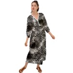 Tropical leafs pattern, black and white jungle theme Grecian Style  Maxi Dress