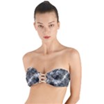 Tropical leafs pattern, black and white jungle theme Twist Bandeau Bikini Top