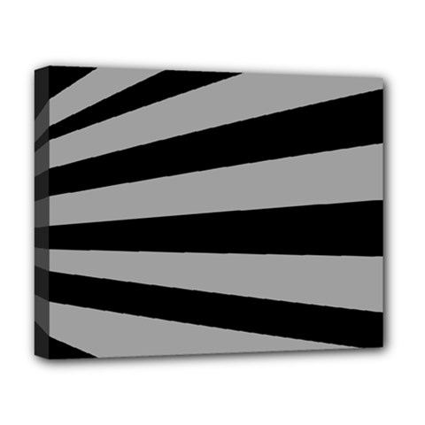 Striped black and grey colors pattern, silver geometric lines Deluxe Canvas 20  x 16  (Stretched) from ArtsNow.com