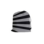 Striped black and grey colors pattern, silver geometric lines Drawstring Pouch (Small)