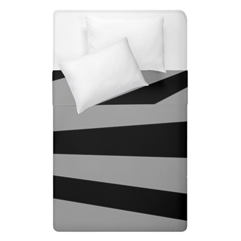 Striped black and grey colors pattern, silver geometric lines Duvet Cover Double Side (Single Size) from ArtsNow.com