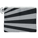 Striped black and grey colors pattern, silver geometric lines Canvas Cosmetic Bag (XXL)