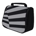 Striped black and grey colors pattern, silver geometric lines Full Print Travel Pouch (Small)