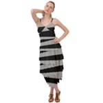 Striped black and grey colors pattern, silver geometric lines Layered Bottom Dress