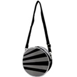 Striped black and grey colors pattern, silver geometric lines Crossbody Circle Bag