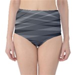Abstract geometric pattern, silver, grey and black colors Classic High-Waist Bikini Bottoms