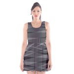 Abstract geometric pattern, silver, grey and black colors Scoop Neck Skater Dress