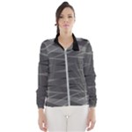 Abstract geometric pattern, silver, grey and black colors Women s Windbreaker