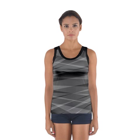 Abstract geometric pattern, silver, grey and black colors Sport Tank Top  from ArtsNow.com