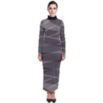 Abstract geometric pattern, silver, grey and black colors Turtleneck Maxi Dress