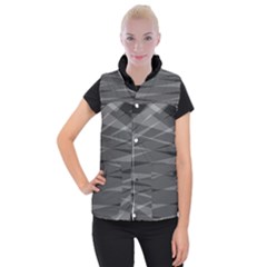 Abstract geometric pattern, silver, grey and black colors Women s Button Up Vest from ArtsNow.com