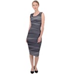 Abstract geometric pattern, silver, grey and black colors Sleeveless Pencil Dress