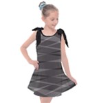 Abstract geometric pattern, silver, grey and black colors Kids  Tie Up Tunic Dress