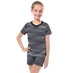 Abstract geometric pattern, silver, grey and black colors Kids  Mesh Tee and Shorts Set