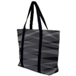Abstract geometric pattern, silver, grey and black colors Zip Up Canvas Bag