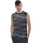 Abstract geometric pattern, silver, grey and black colors Men s Regular Tank Top