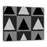 Gray and black Triangles Canvas 20  x 16  (Stretched)
