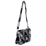 Gray and black Triangles Shoulder Bag with Back Zipper