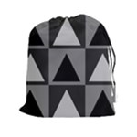 Gray and black Triangles Drawstring Pouch (2XL)