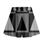 Gray and black Triangles Mini Flare Skirt