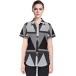 Gray and black Triangles Women s Short Sleeve Shirt