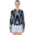 Gray and black Triangles Women s Tie Up Sweat