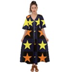 Color Stars Kimono Sleeve Boho Dress