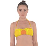 Orange Yellow Halter Bandeau Bikini Top