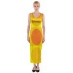 Orange Yellow Fitted Maxi Dress