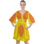 Orange Yellow Boho Button Up Dress