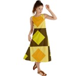 Yellow and Orange diamonds Summer Maxi Dress