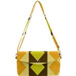 Yellow and Orange diamonds Removable Strap Clutch Bag