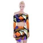 Colorful group Off Shoulder Top with Mini Skirt Set