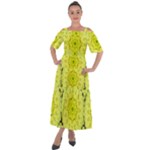 Yellow Floral print Shoulder Straps Boho Maxi Dress 