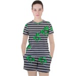 Houndstooth Leaf Women s Tee and Shorts Set
