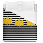 Stripe Yellow Leaves Duvet Cover (Queen Size)
