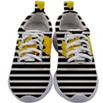 Stripe Yellow Leaves Kids Athletic Shoes