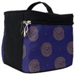 Brown Spirals on blue Make Up Travel Bag (Big)
