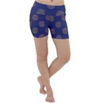 Brown Spirals on blue Lightweight Velour Yoga Shorts