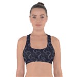 Gray Swirls Cross Back Sports Bra