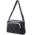 Gray Swirls Front Pocket Crossbody Bag