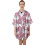 Pinky Half Sleeve Satin Kimono 