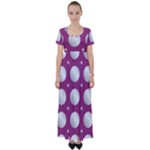 Silvery purple High Waist Short Sleeve Maxi Dress
