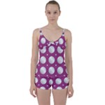 Silvery purple Tie Front Two Piece Tankini