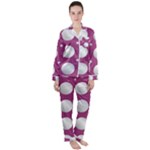 Silvery purple Satin Long Sleeve Pyjamas Set