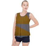 Orange and gray Saw Bubble Hem Chiffon Tank Top