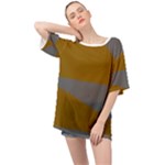 Orange and gray Saw Oversized Chiffon Top