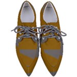 Orange and gray Saw Pointed Oxford Shoes