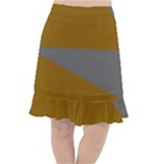 Orange and gray Saw Fishtail Chiffon Skirt