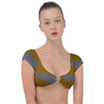 Orange and gray Saw Cap Sleeve Ring Bikini Top